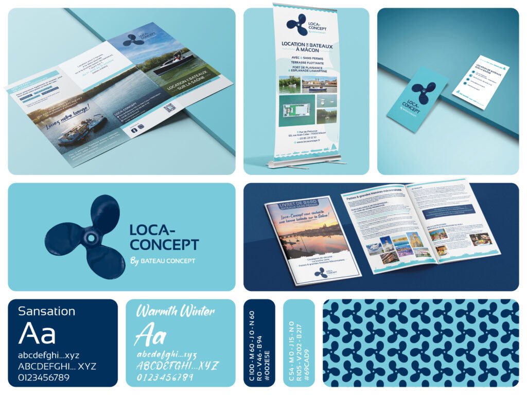 Portfolio Charte graphique & supports de communication Bateau Concept et Loca concept